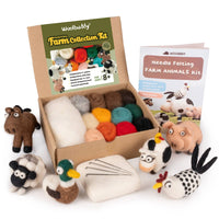 Woolbuddy - DIY Needle Felting Farm Collection Kit –Craft 6 cute animals