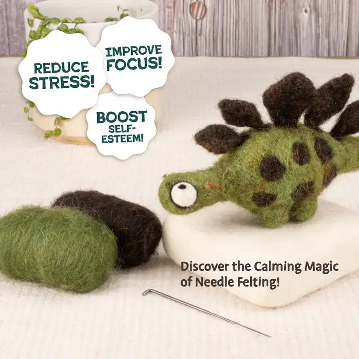 Woolbuddy - DIY Needle Felting Dinosaur Kit – Craft 4 Dino Friends