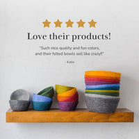 Fibres of Life - Felt Bowl - Large Ombre | Felt Yarn Bowl | Crochet Bowl