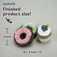 Woolbuddy - Needle Felting Kit -DIY Dessert (Donut & Cupcake)