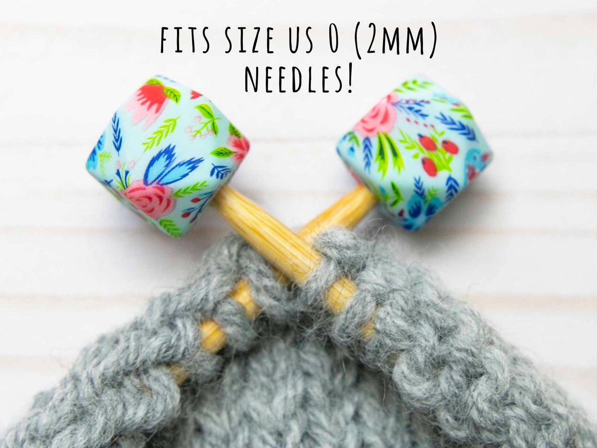 Fox & Pine - *Small Hole* Blue Floral Hexagon | Stitch Stoppers