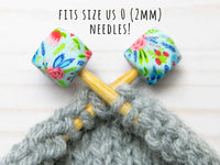 Fox & Pine - *Small Hole* Blue Floral Hexagon | Stitch Stoppers