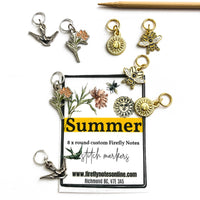 Firefly Notes - Summer stitch markers, custom Firefly Notes stitch markers
