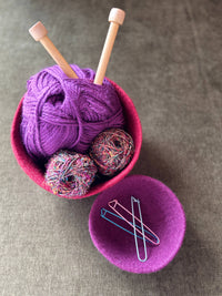 Fibres of LIfe - Felt Bowl - Small | Wool Felt Yarn Bowl | Knitting Bowl