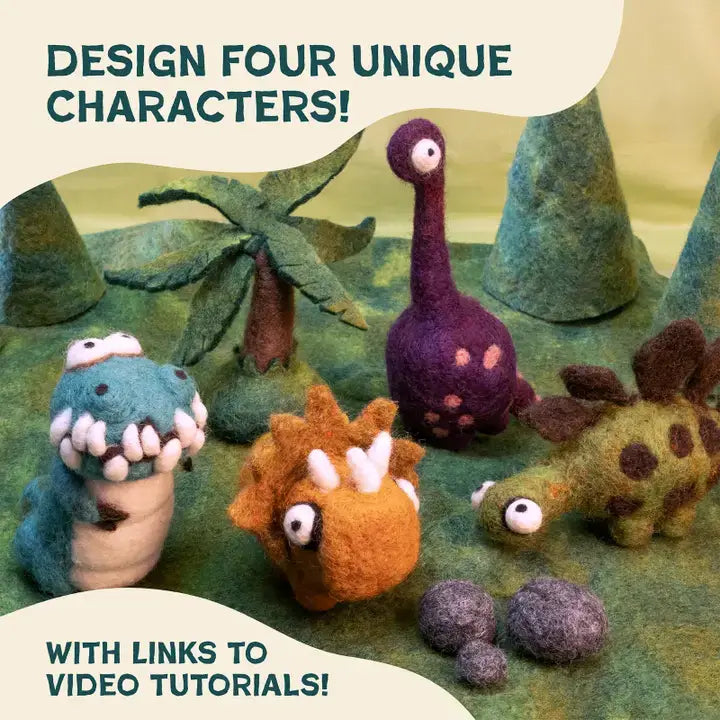 Woolbuddy - DIY Needle Felting Dinosaur Kit – Craft 4 Dino Friends