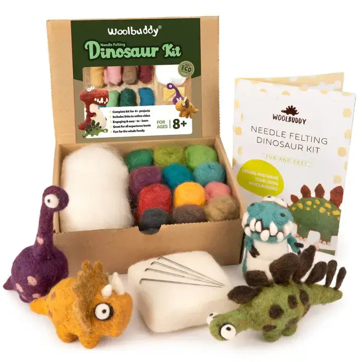Woolbuddy - DIY Needle Felting Dinosaur Kit – Craft 4 Dino Friends