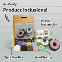 Woolbuddy - Needle Felting Kit -DIY Dessert (Donut & Cupcake)