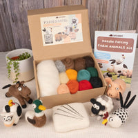 Woolbuddy - DIY Needle Felting Farm Collection Kit –Craft 6 cute animals