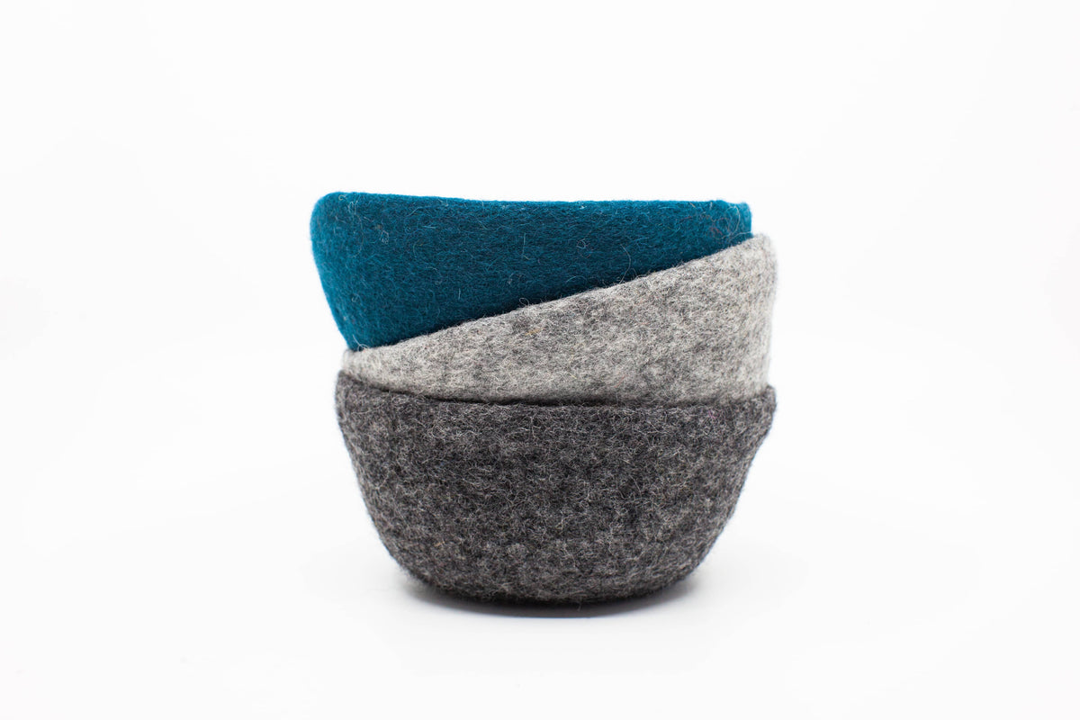 Fibres of LIfe - Felt Bowl - Small | Wool Felt Yarn Bowl | Knitting Bowl