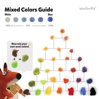 Woolbuddy - Eco Wool Fibre Collection Kit – 40 or 60 Colors - for spinning and felting