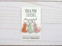Fox & Pine - Pastel Cat | Stitch Markers