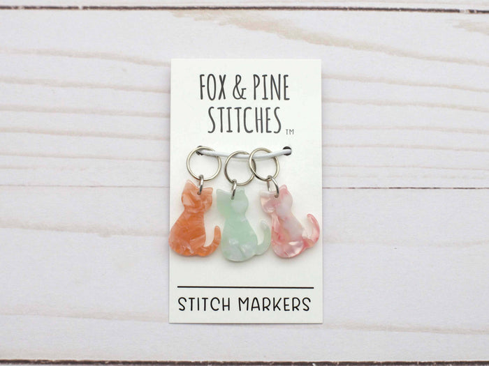 Fox & Pine - Pastel Cat | Stitch Markers