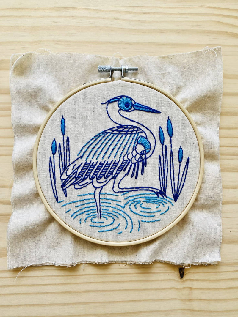 Hook, Line & Tinker - Blue Heron Complete Embroidery Kit