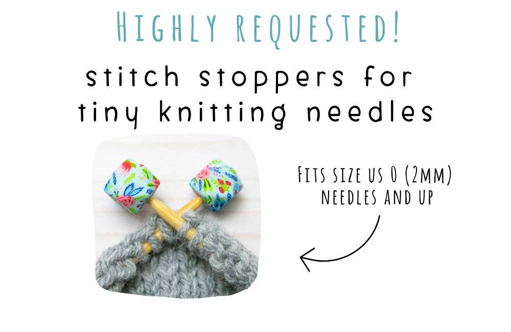 Fox & Pine - *Small Hole* Blue Floral Hexagon | Stitch Stoppers