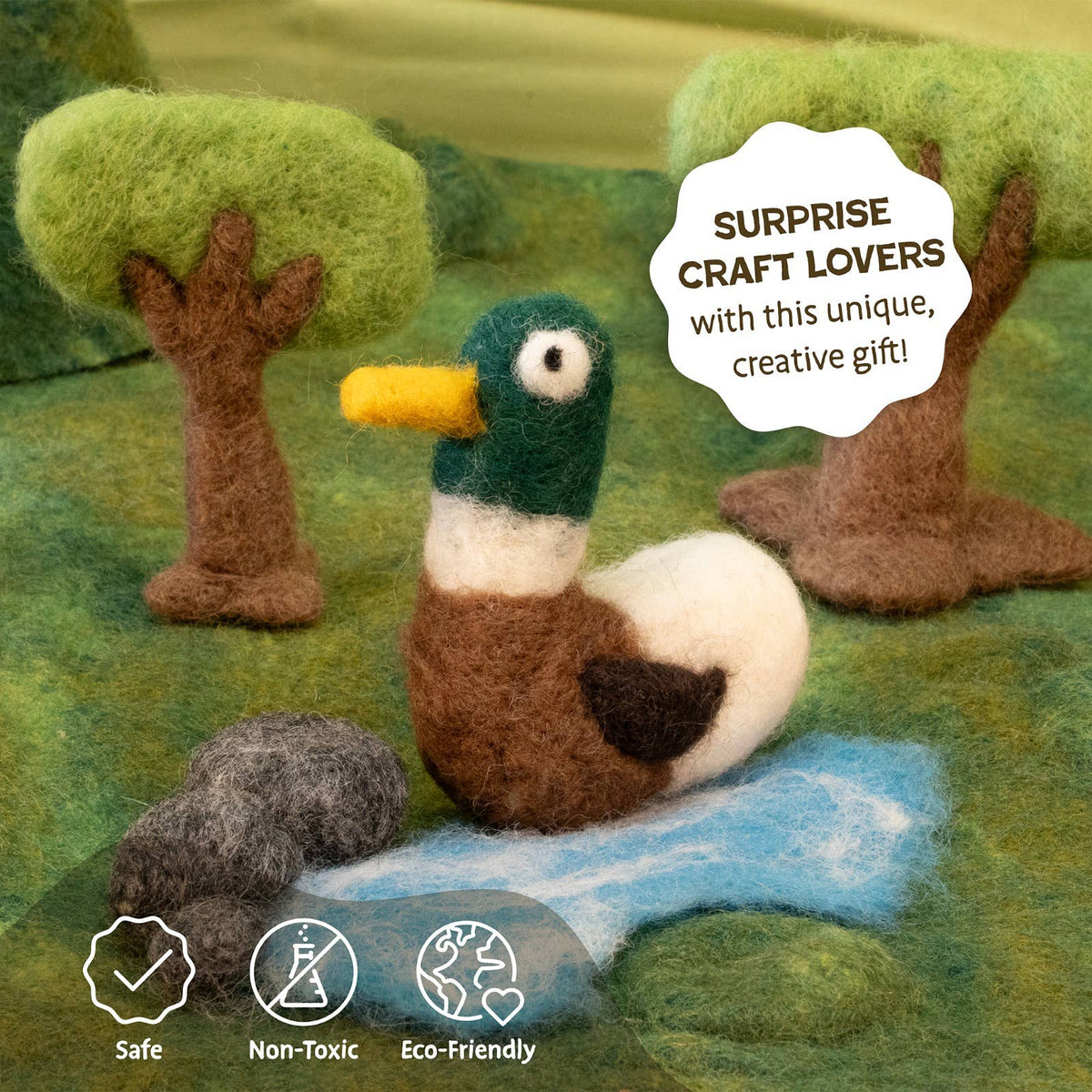 Woolbuddy - DIY Needle Felting Farm Collection Kit –Craft 6 cute animals