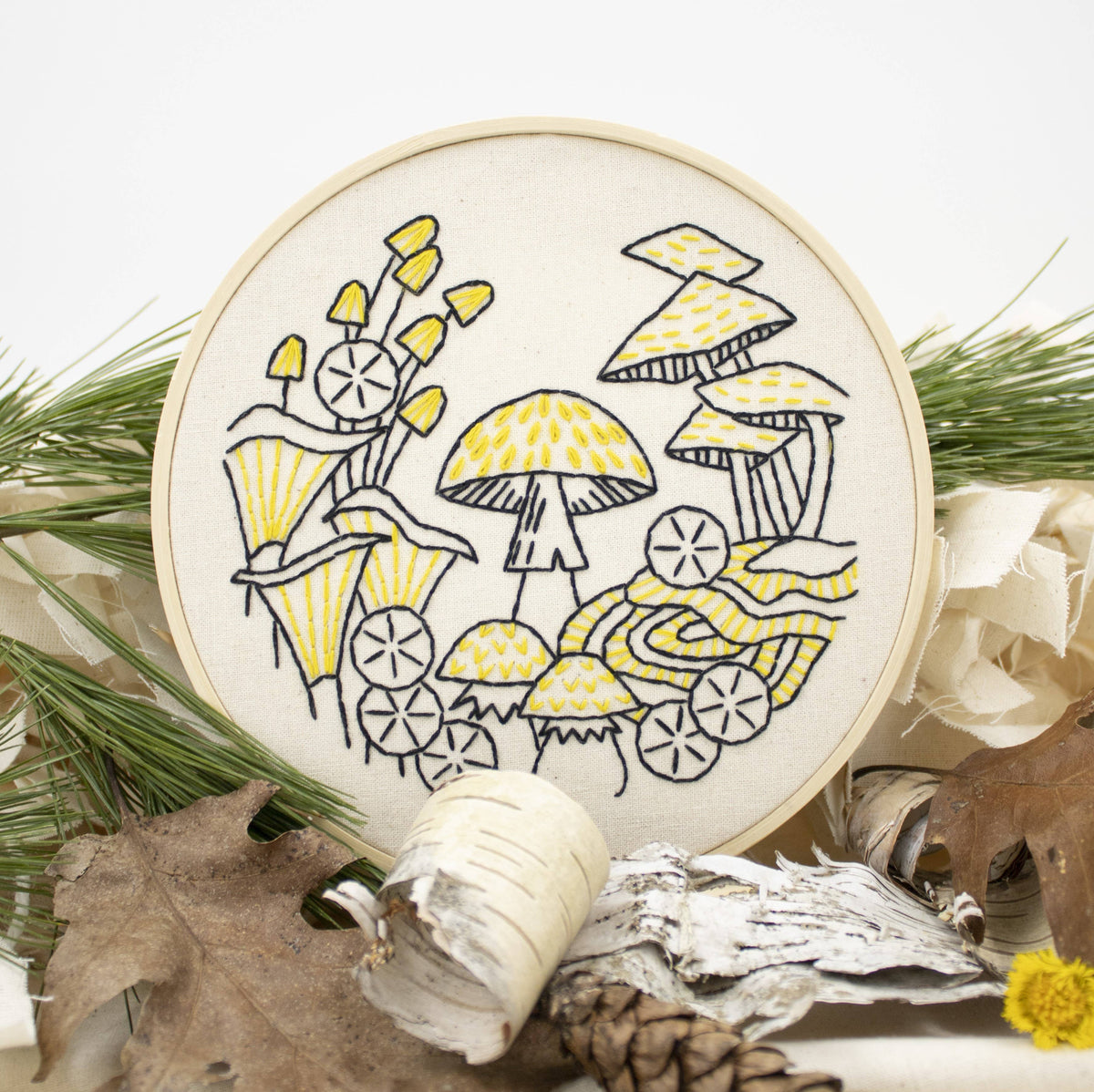 Hook, Line & Tinker - Mushrooms Complete Embroidery Kit