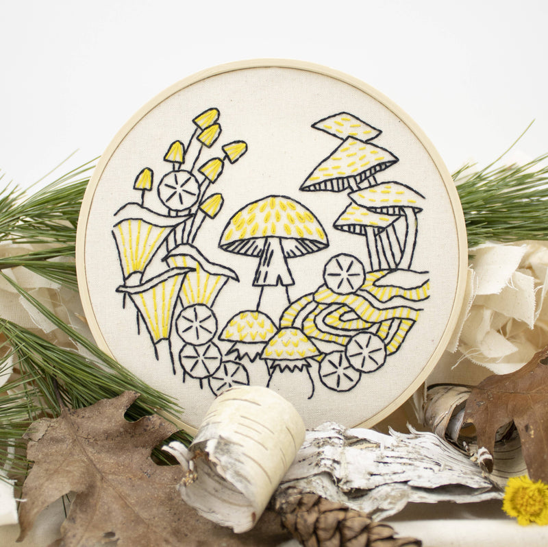 Hook, Line & Tinker - Mushrooms Complete Embroidery Kit