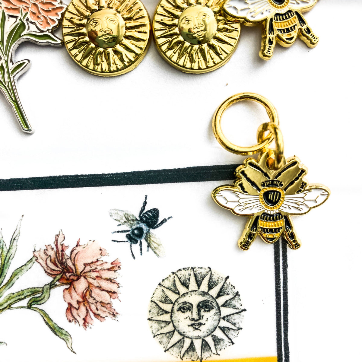 Firefly Notes - Summer stitch markers, custom Firefly Notes stitch markers