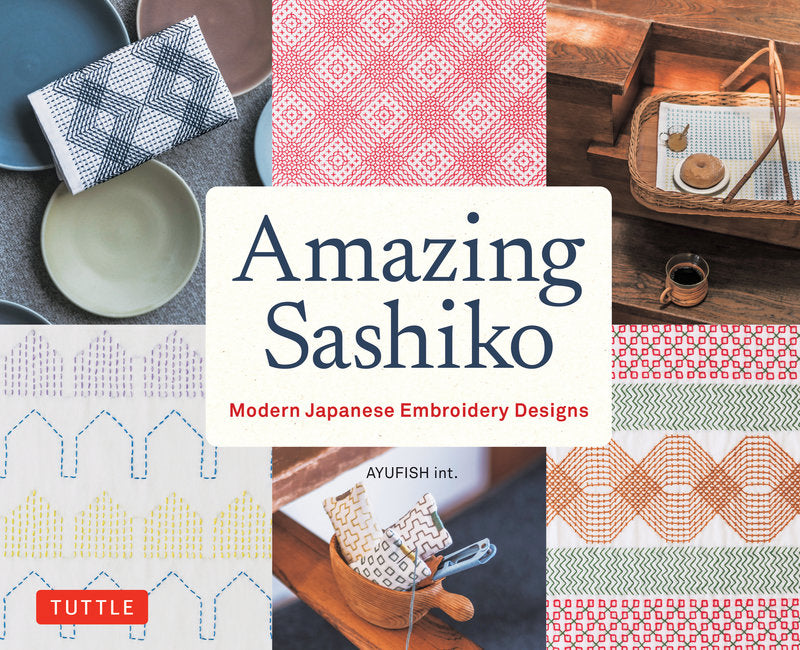 AYUFISH int. - Amazing Sashiko Modern Japanese Embroidery Designs (Full-size Templates and Grids)