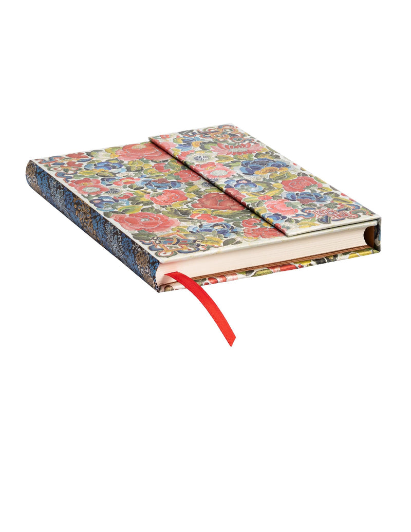 Paperblanks - Pear Garden, Peking Opera Embroidery, Hardcover, Midi, Unlined, Wrap Closure, 144 Pg, 120 GSM