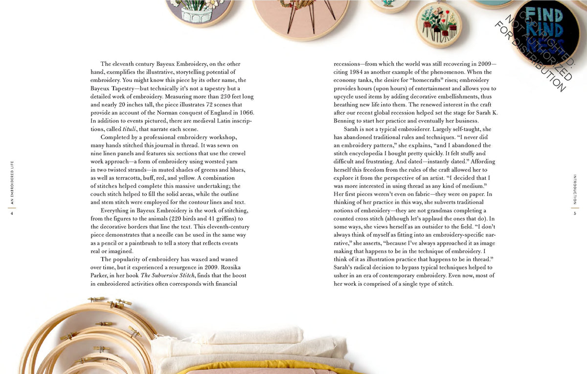 Sara Barnes and Sarah K. Benning - Embroidered Life The Art of Sarah K. Benning (Modern Hand Stitched Embroidery, Craft Art Books)