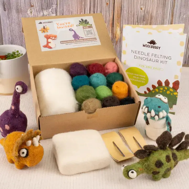 Woolbuddy - DIY Needle Felting Dinosaur Kit – Craft 4 Dino Friends