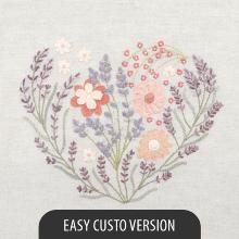 Un chat dans l'aiguille -Souffle de lavande (July embroidered heart) - EASY CUSTO (Code: C-00190)