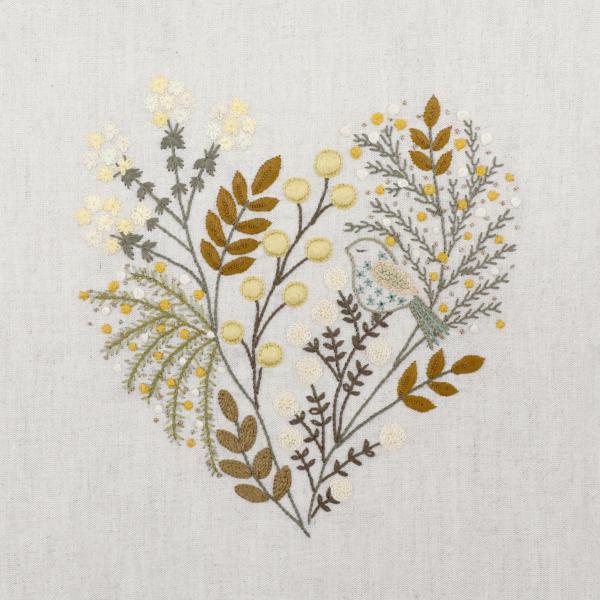 Un chat dans l'aiguille - First Mimosas (February embroidery heart) (Code: C-04415)