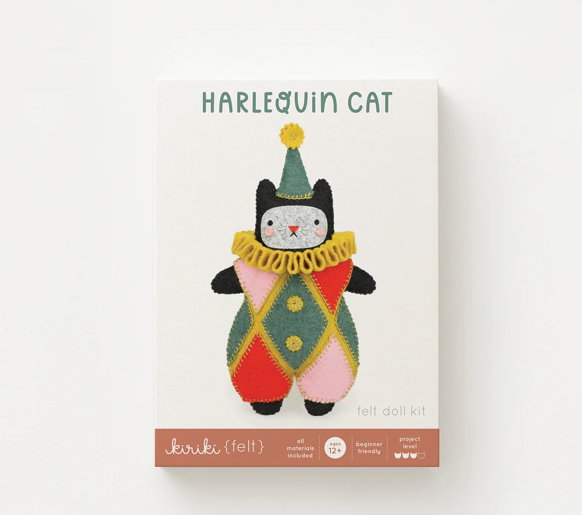 Kiriki Press - Harlequin Cat - Felt Doll Kit