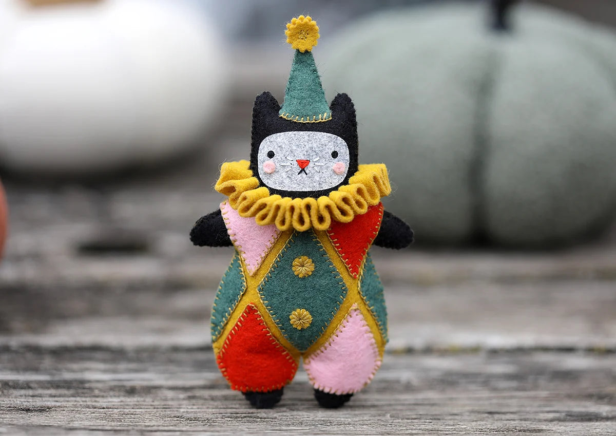 Kiriki Press - Harlequin Cat - Felt Doll Kit