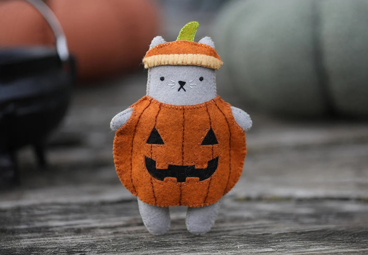 Kiriki Press - Pumpkin Cat - Felt Doll Kit