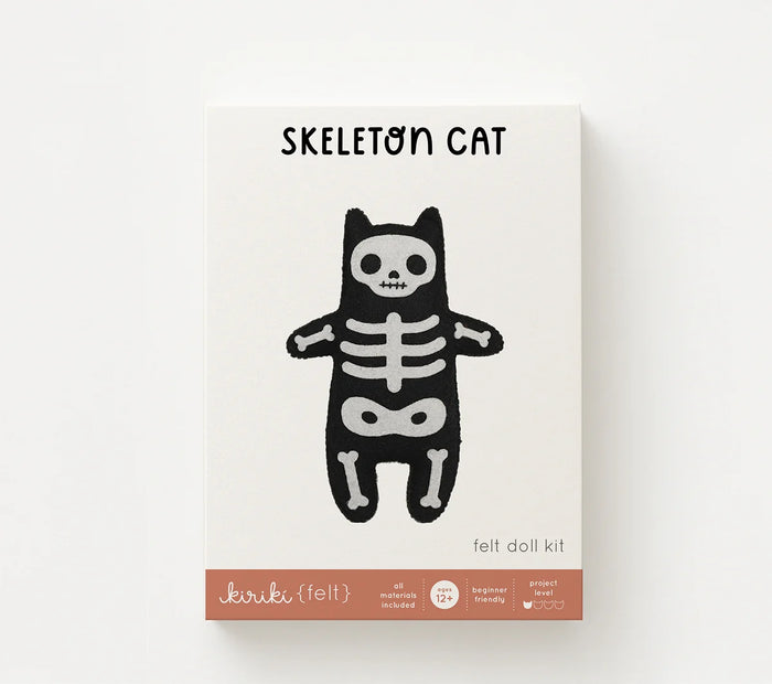 Kiriki Press - Skeleton Cat - Felt Doll Kit