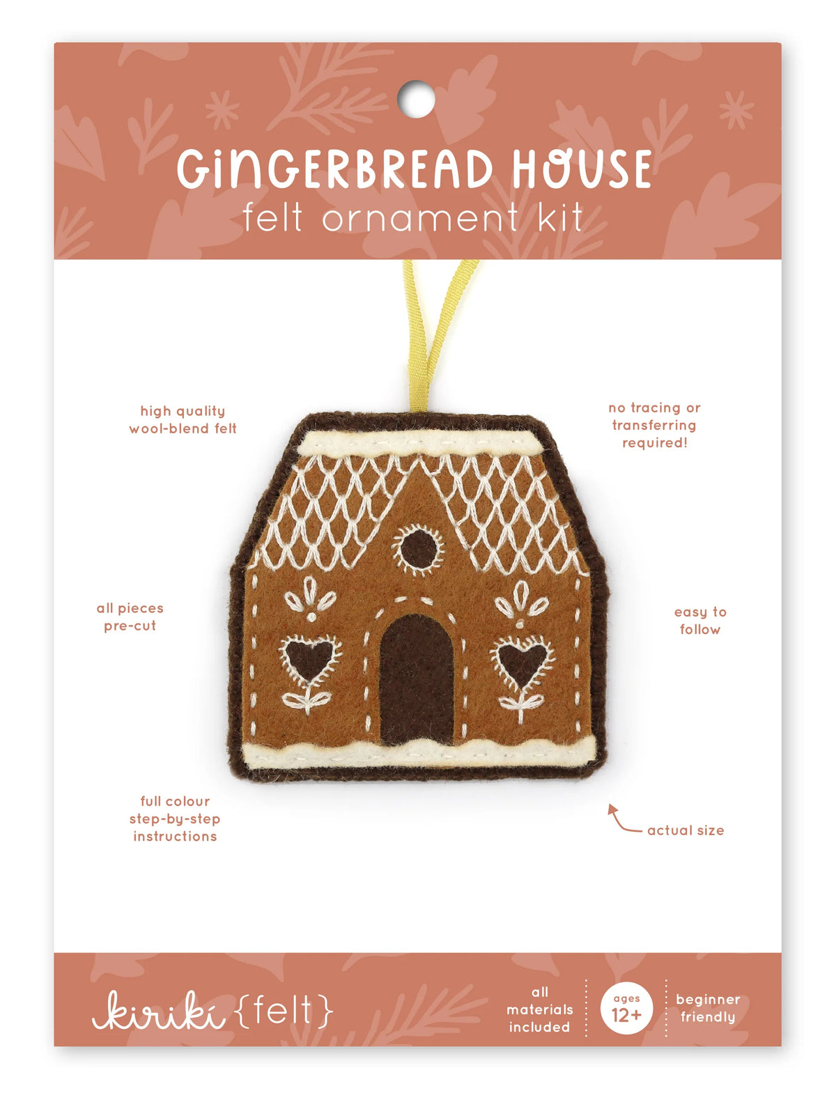 Kiriki Press - Gingerbread House - Felt Ornament Kit