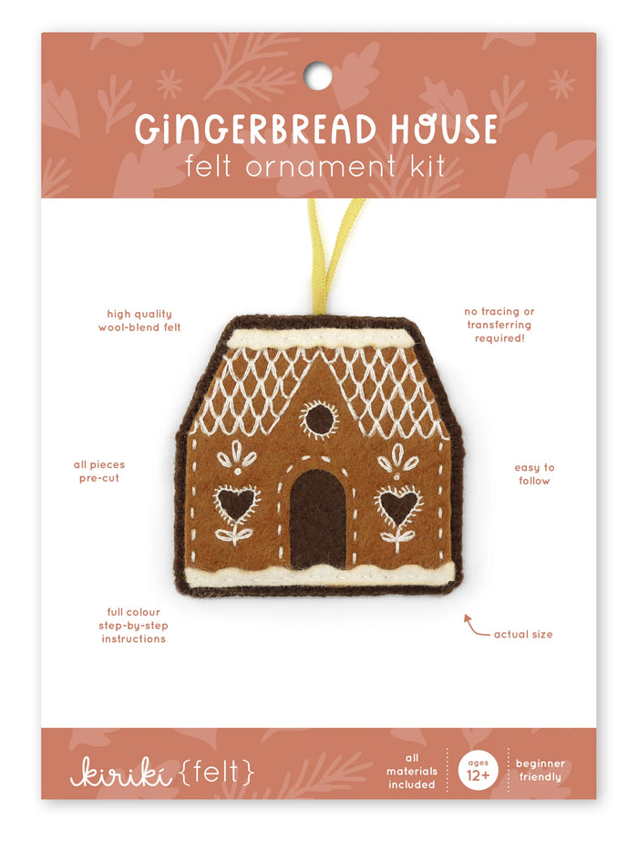 Kiriki Press - Gingerbread House - Felt Ornament Kit
