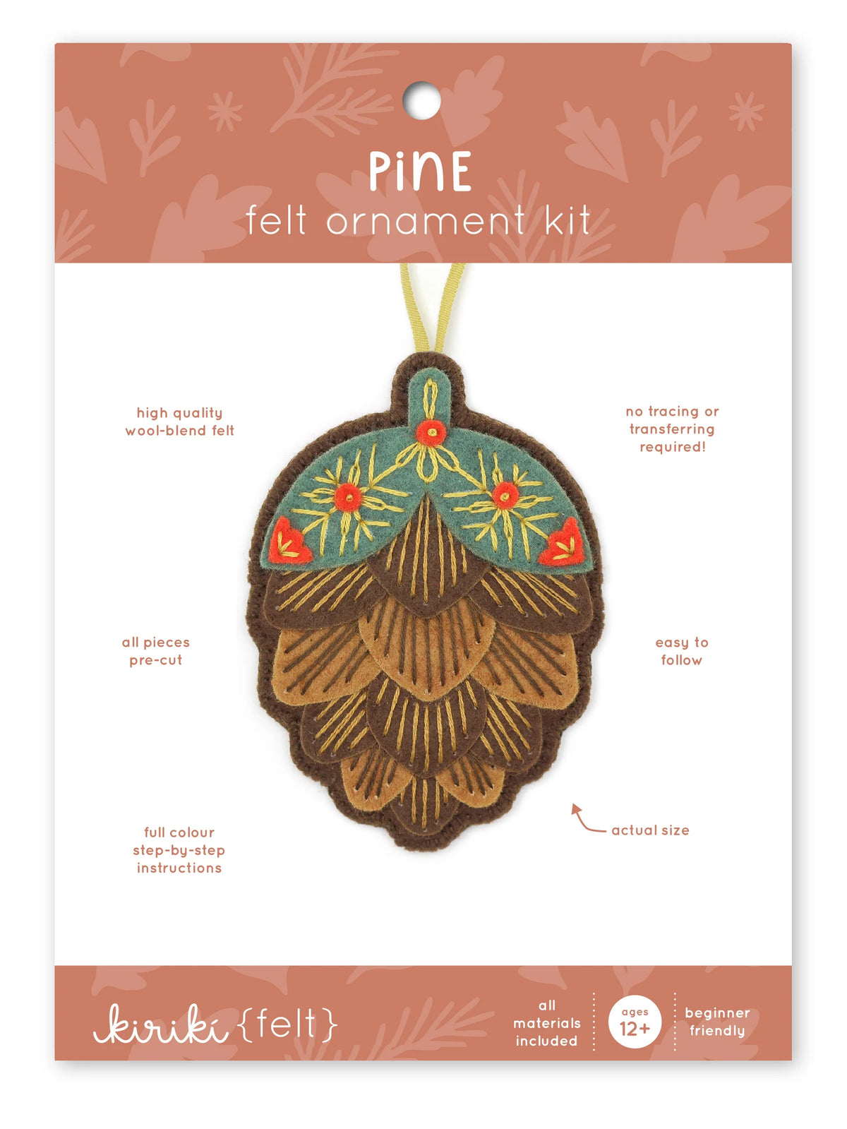 Kiriki Press - Pinecone - Felt Ornament Kit