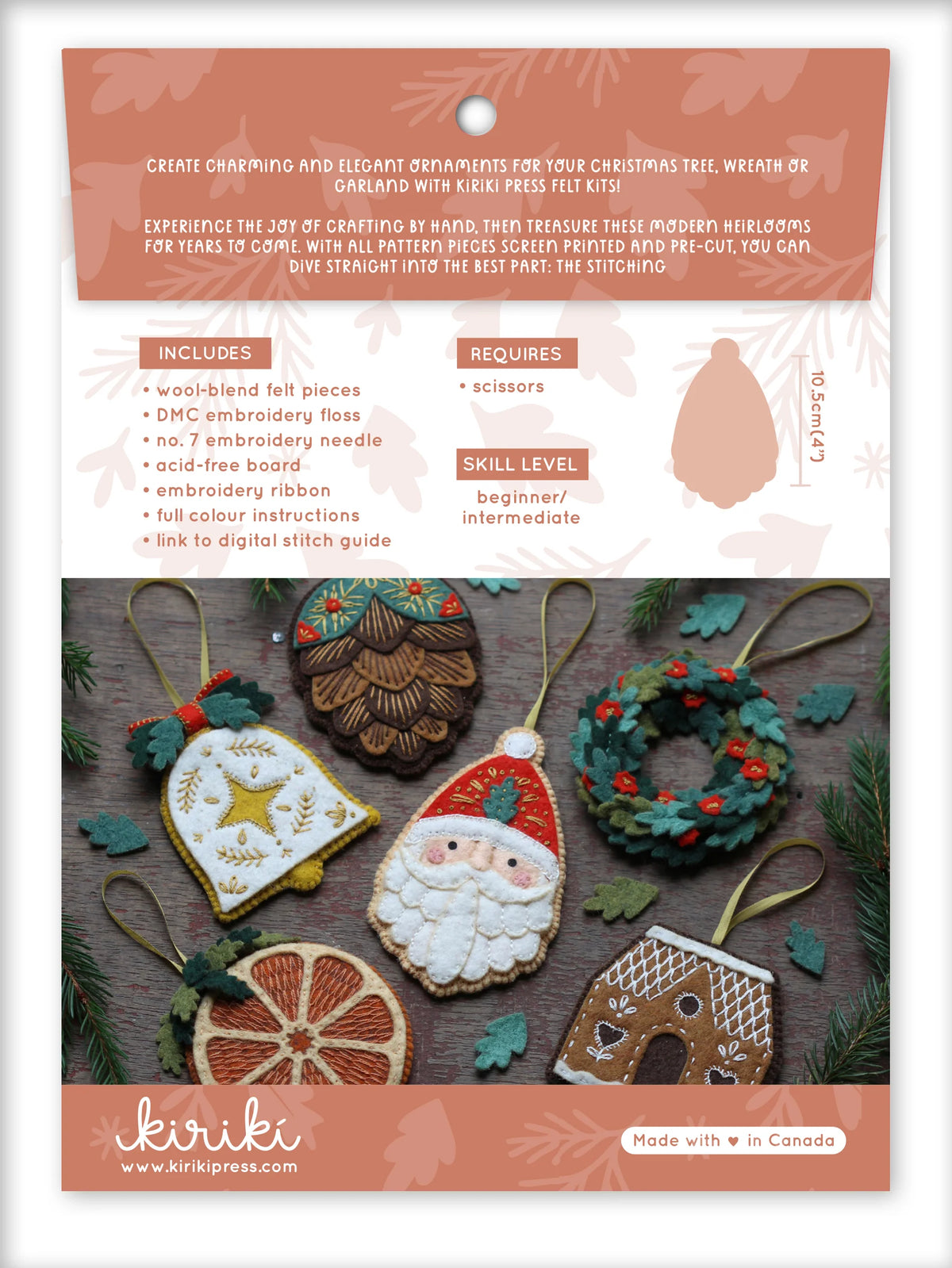Kiriki Press - Père Noël - Kit de Décoration en Feutre