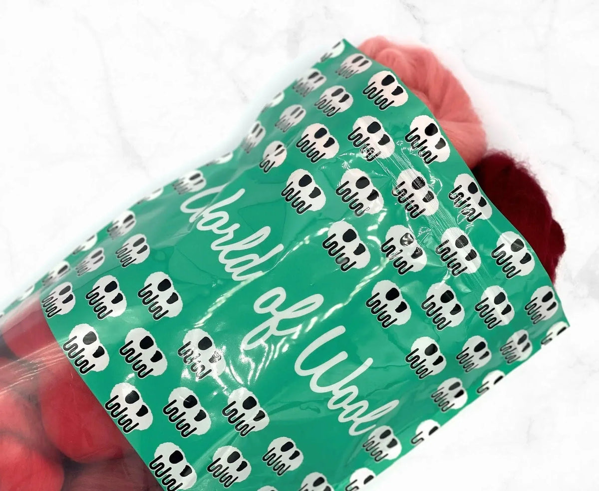 World of Wool - Carded merino wool THE ROSY RED COLLECTION 250g