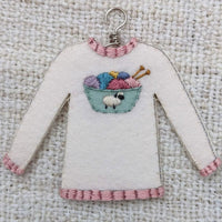 Knitted Bliss - Mini Sweater Ornament Embroidery Kit