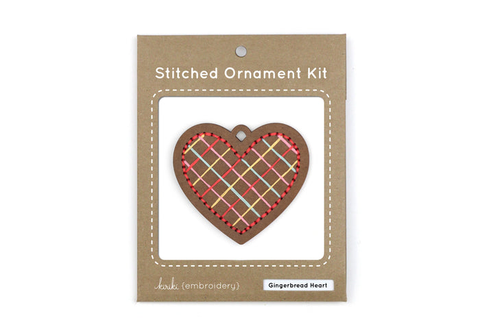 Kiriki Press - Gingerbread Heart - Embroidered Ornament Kit