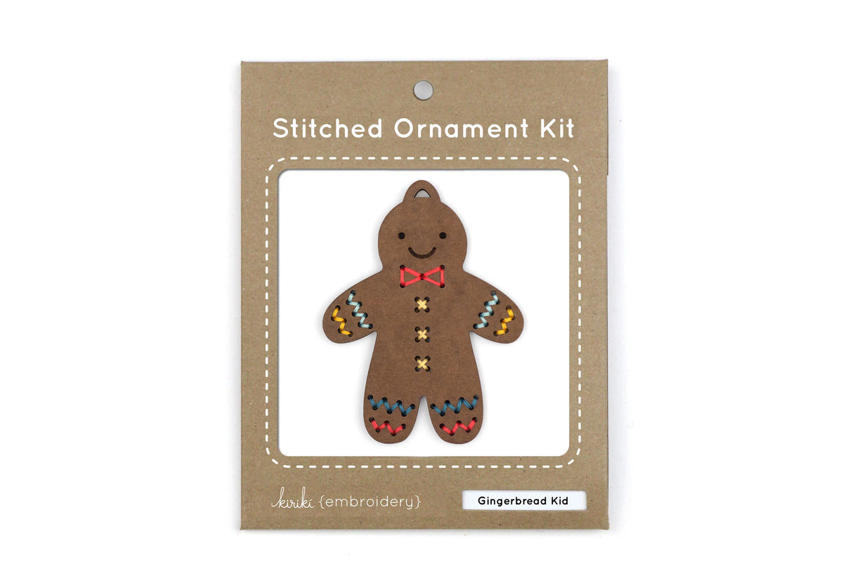 Kiriki Press - Gingerbread Kid - Embroidered Ornament Kit