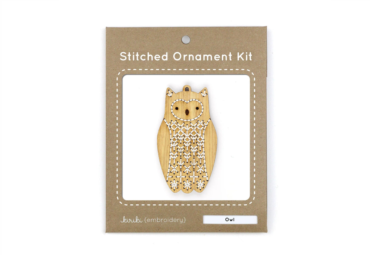 Kiriki Press - Owl - Embroidered Ornament Kit