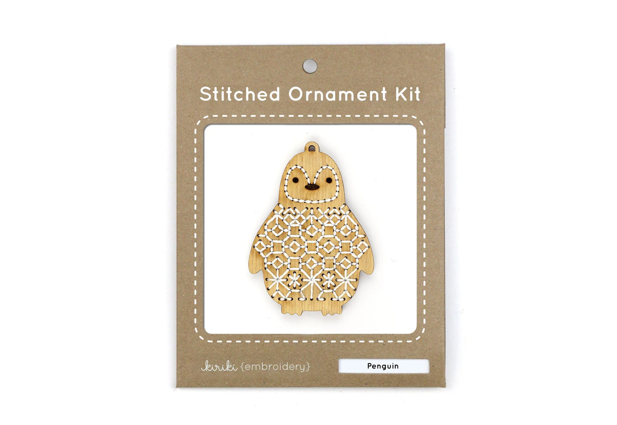 Kiriki Press - Penguin - Embroidered Ornament Kit