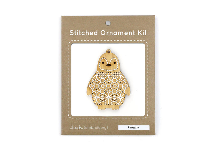 Kiriki Press - Penguin - Embroidered Ornament Kit