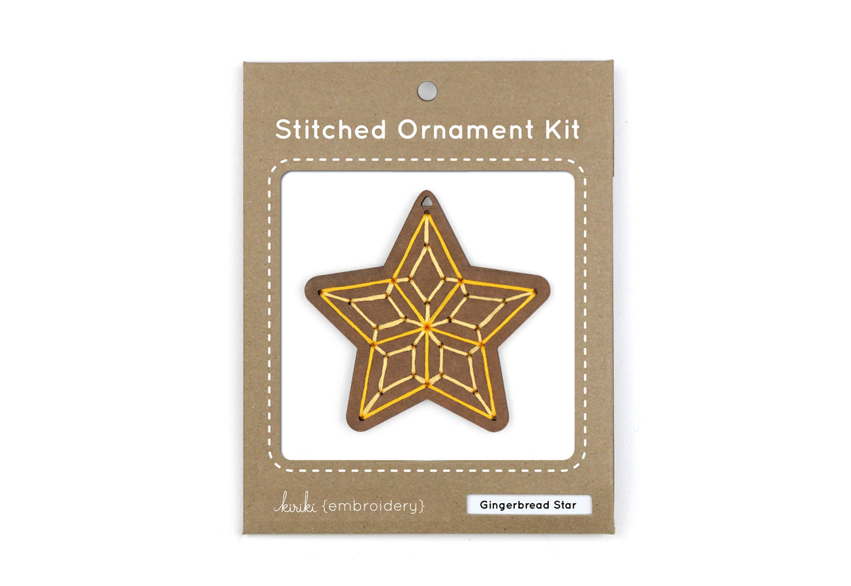 Kiriki Press - Gingerbread Star - Embroidered Ornament Kit