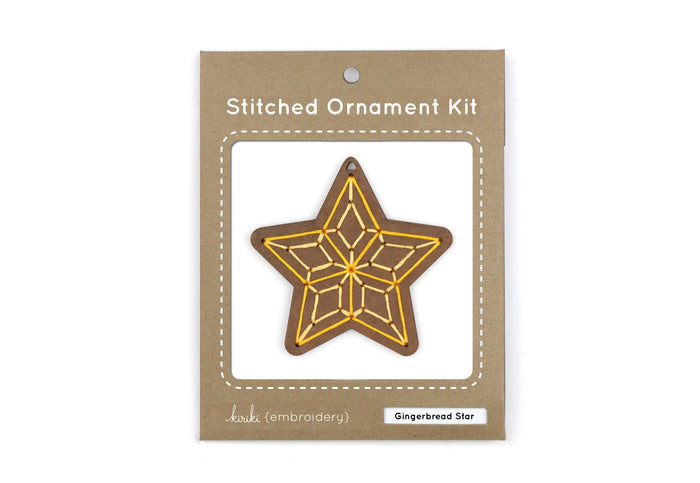 Kiriki Press - Gingerbread Star - Embroidered Ornament Kit