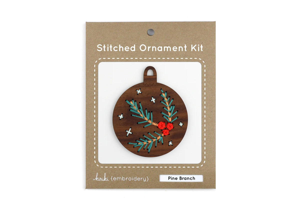 Kiriki Press - Pine Branch - Embroidered Ornament Kit
