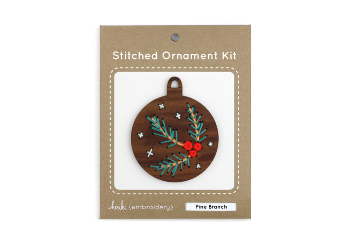 Kiriki Press - Pine Branch - Embroidered Ornament Kit