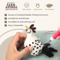 Woolbuddy - DIY Needle Felting Farm Collection Kit –Craft 6 cute animals