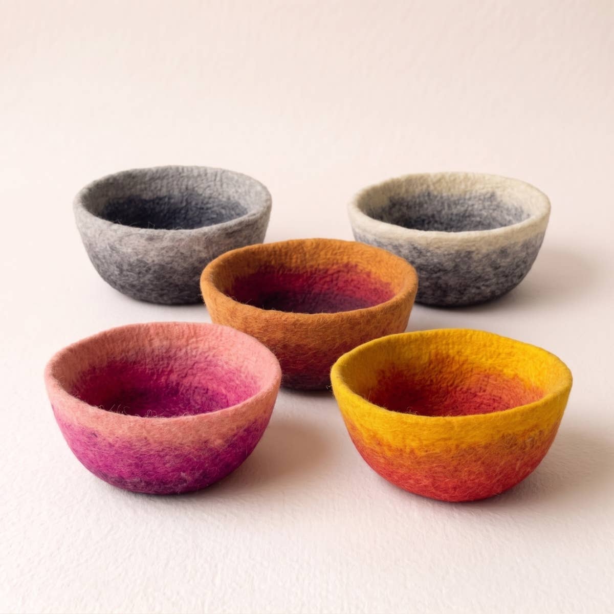 Fibres of Life - Felt Bowl - Large Ombre | Felt Yarn Bowl | Crochet Bowl