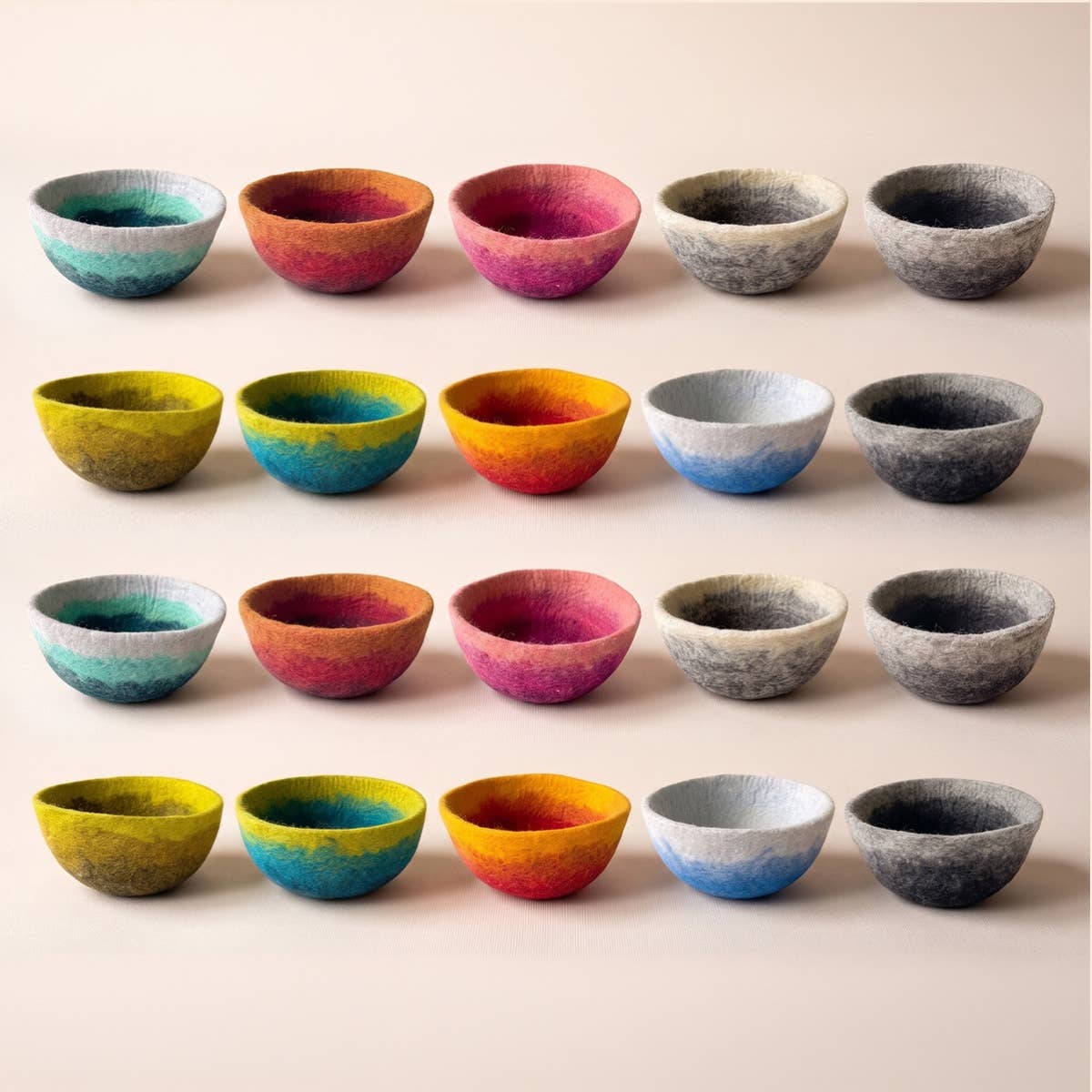 Fibres of Life - Felt Bowl - Large Ombre | Felt Yarn Bowl | Crochet Bowl